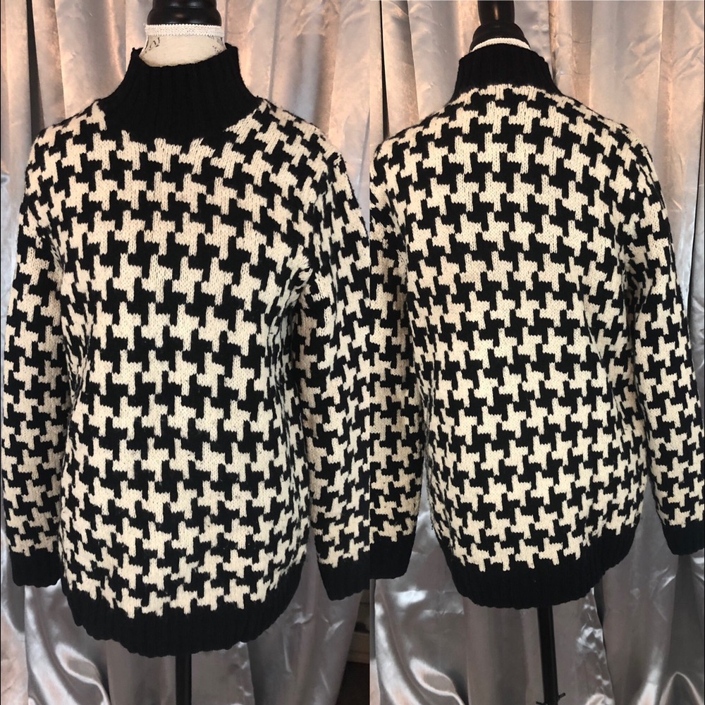 Wool Houndstooth Lauren Ralph Lauren Sweater *flaw